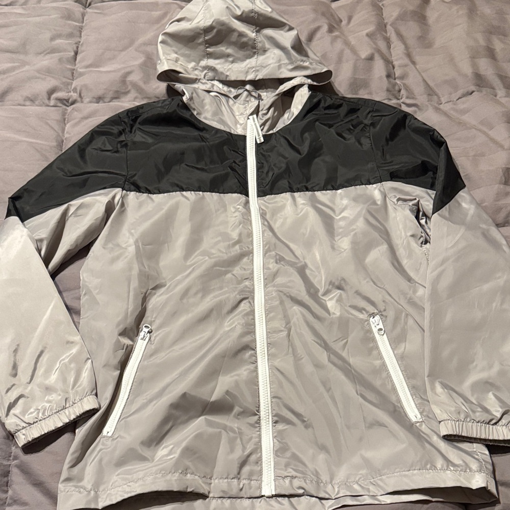 Stylish Black and Gray Windbreaker Jacket